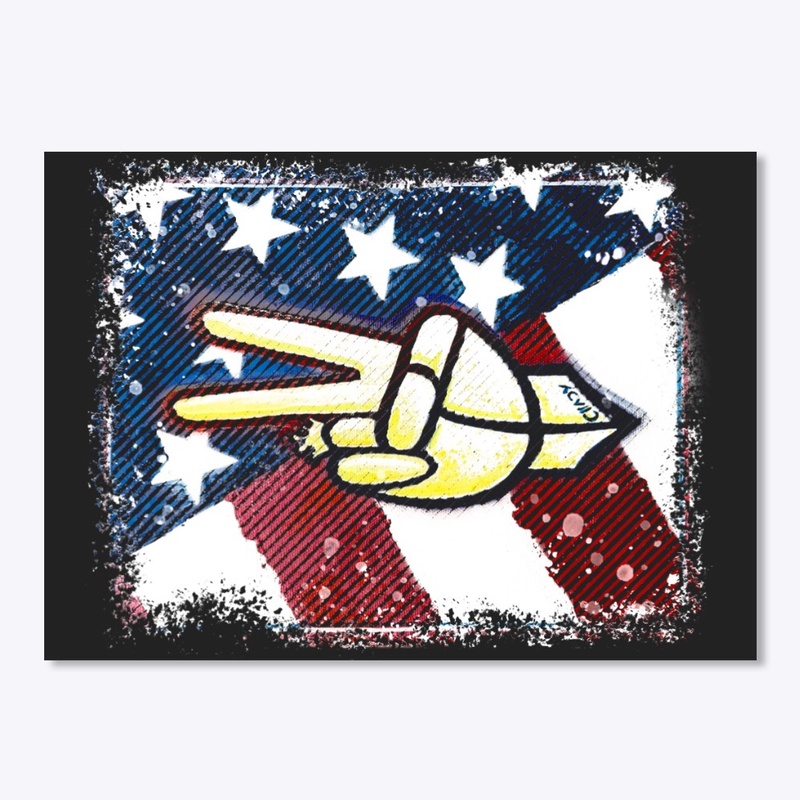 Flag Hand Peace Sign ( dark )
