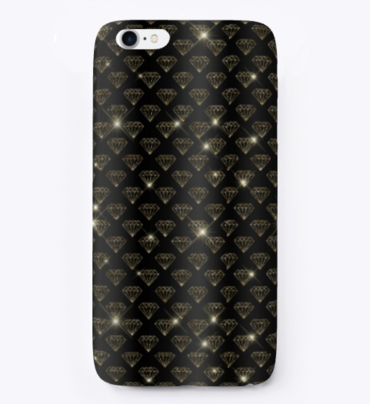 Black and Gold Sparkly Diamond Design