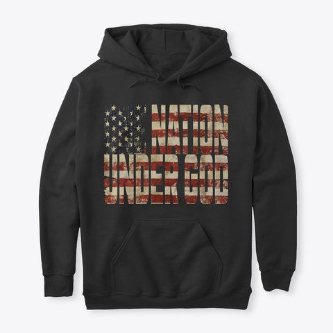 One Nation Under God American Flag Patri Black T-Shirt Front