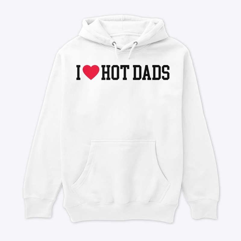I LOVE HOT DADS (red heart/black)