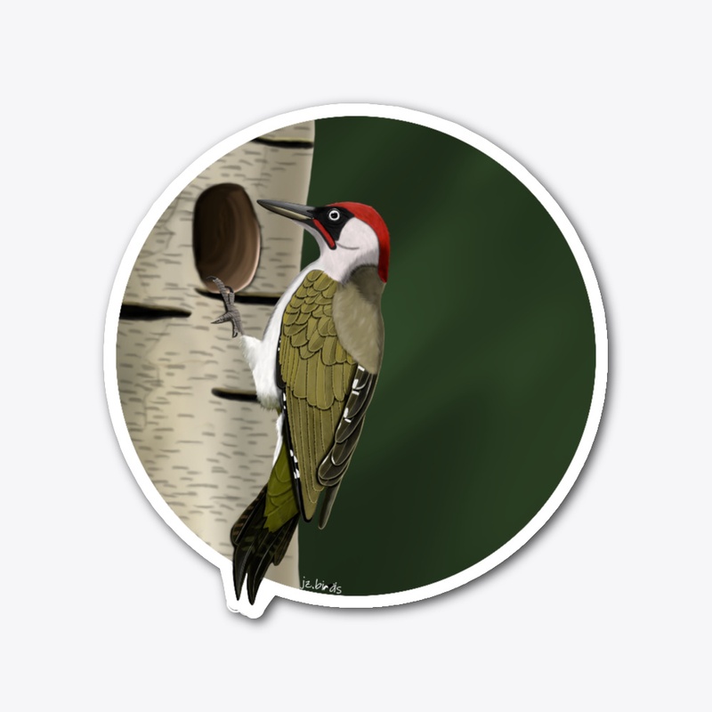 jz.birds Green Woodpecker Bird Design