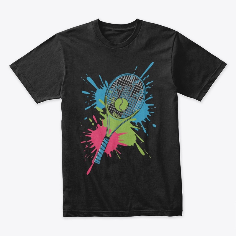 Colorful Tennis Racket and Ball Paint 