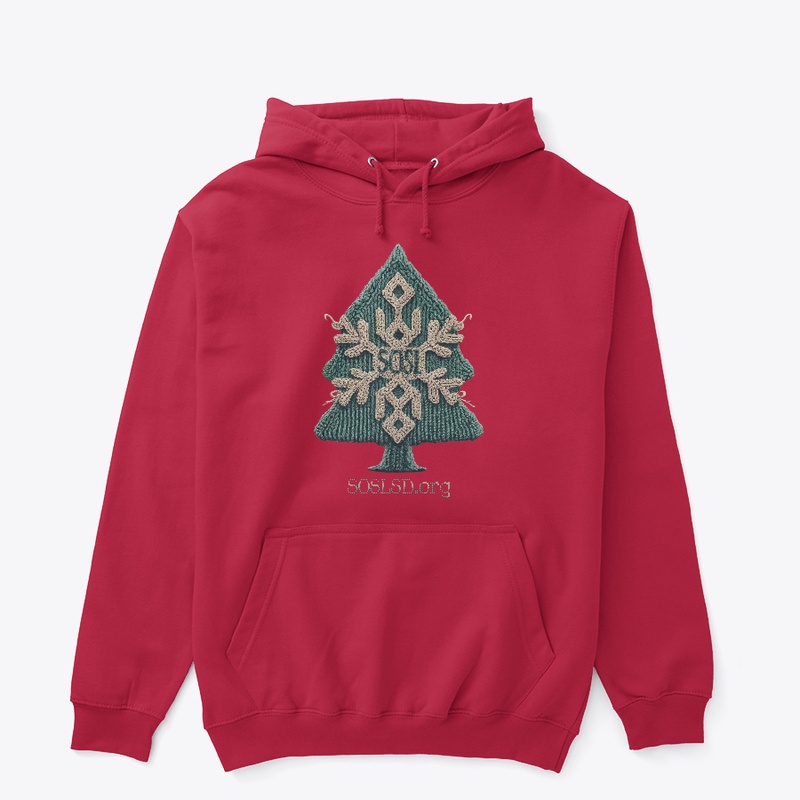 SOSL holiday tree knit print hoodie