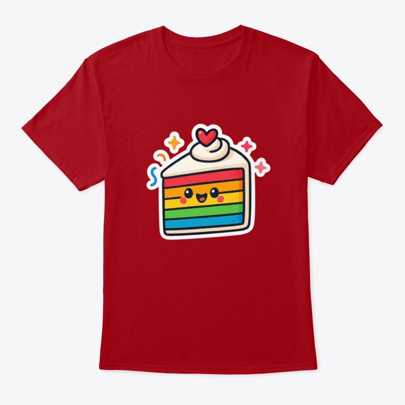 Happy Rainbow Cake Slice