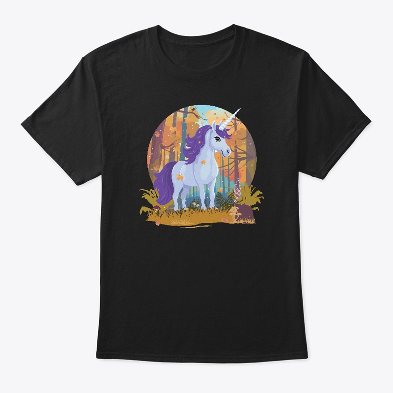 cute unicorn in a fall landscape