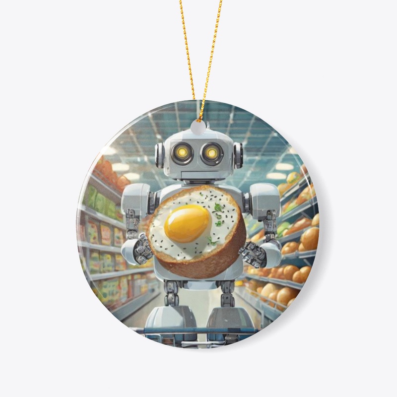 A robot with a scotch egg