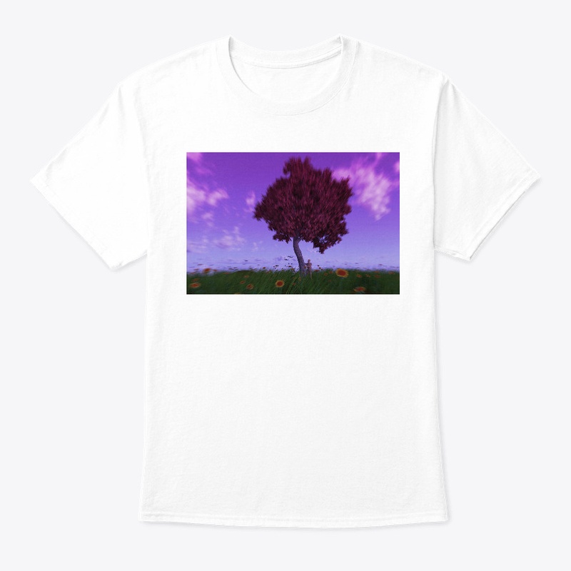 Landscape of man admiring a tree