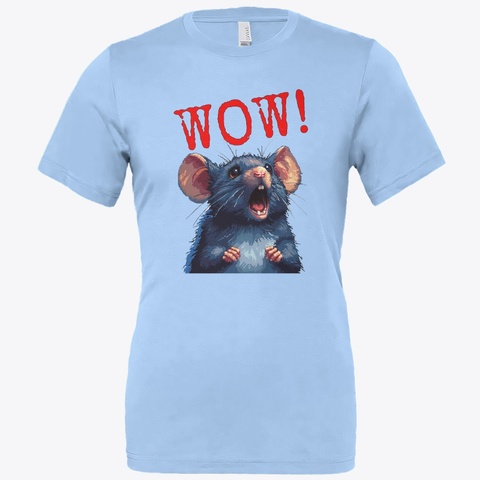 Wow Shirt Carolina Blue T-Shirt Front