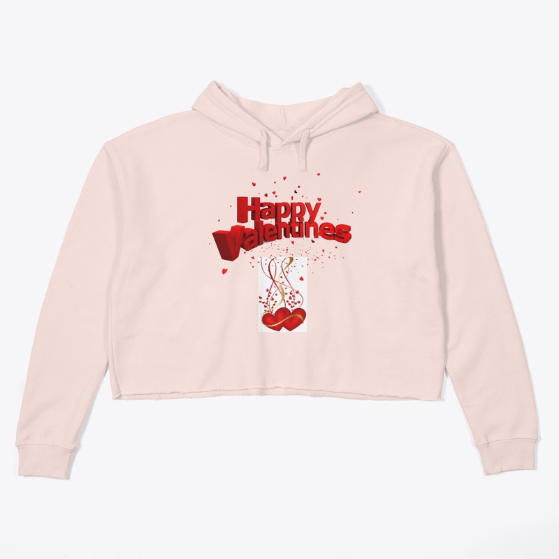 Happy valentines Womens crop hoodie