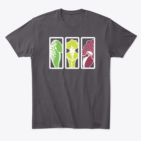 Carnivorous Plants   Sarracenia Heathered Charcoal  T-Shirt Front