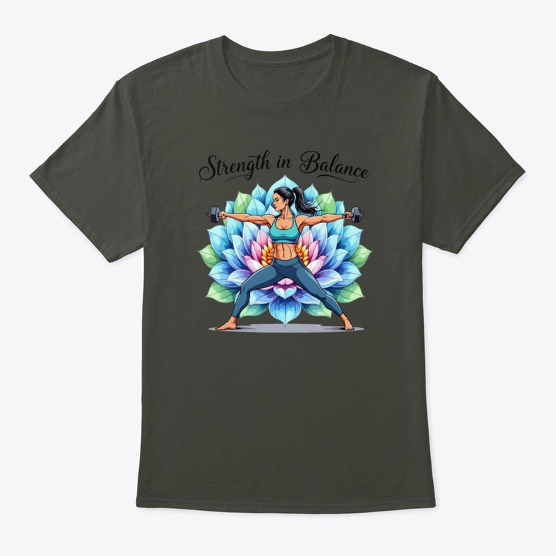 Warrior Yoga Pose with Dumbbells T-Shirt