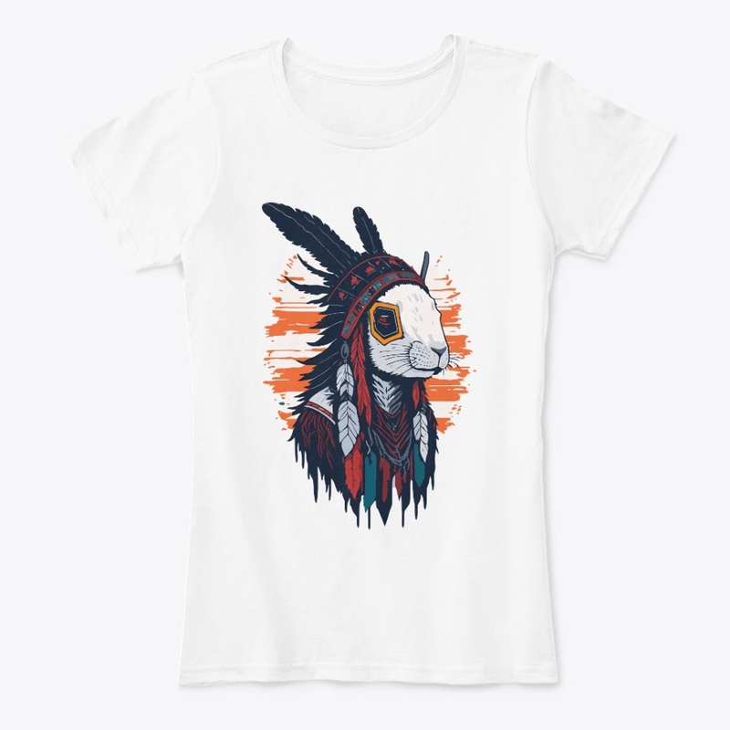 Rabbit with headdress american  tshirt