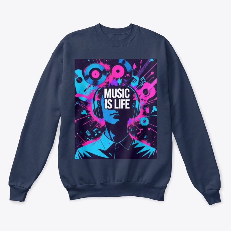 Music Is Life – Vibrant Headphone  Art