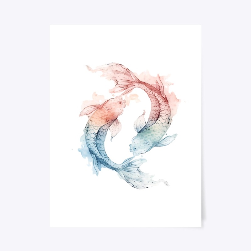 Pisces in Dreamy Light Watercolors