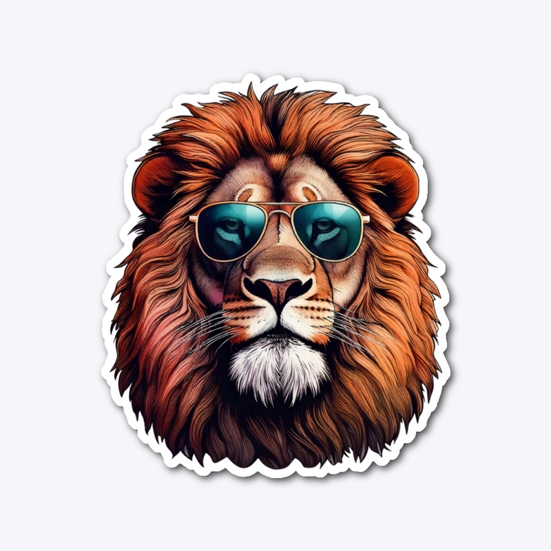 Cool Lion With Sunglasses Art