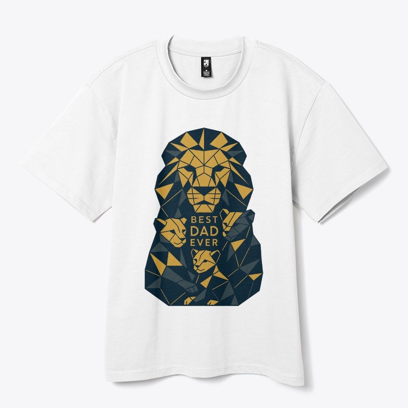 Best Dad Geometric Lion Dad with Cubs