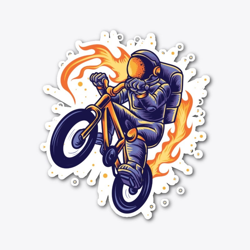 Cosmic Rider Flaming BMX T-Shirt