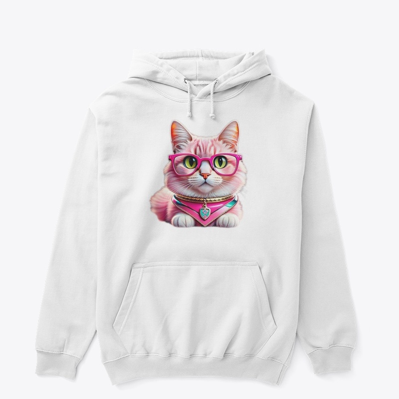 Glamour Paws: Pink Cat & Glasses