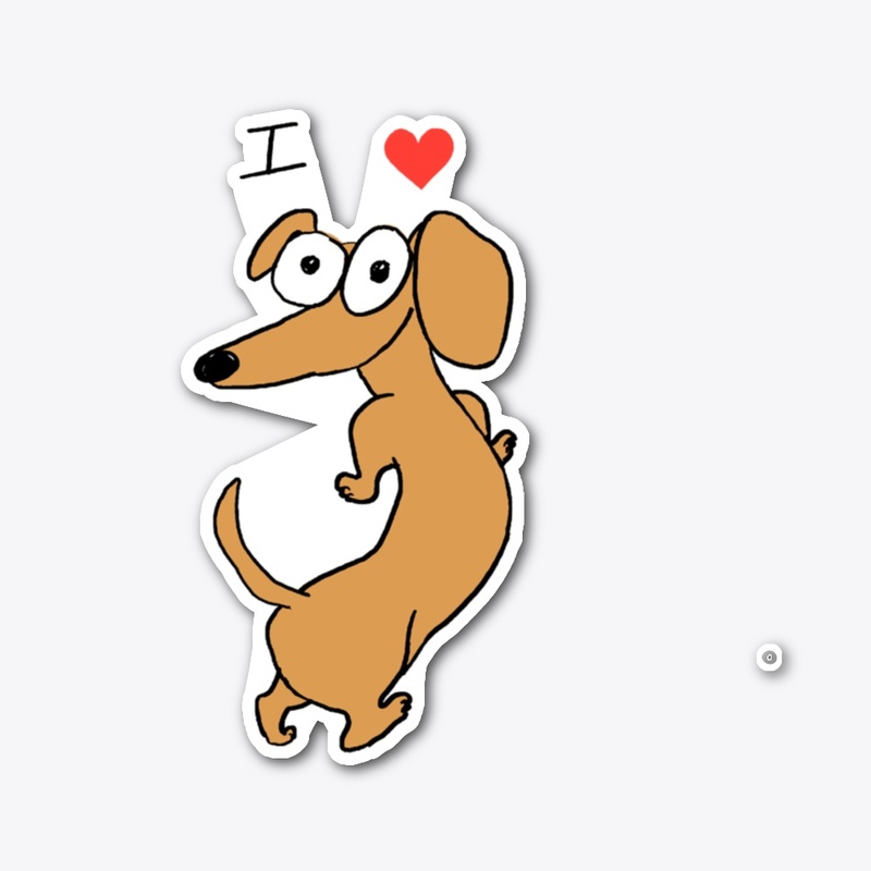 Funny Walking Wiener Dog Sticker