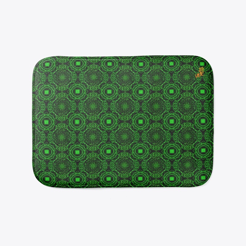 Pixelated Spirals Green