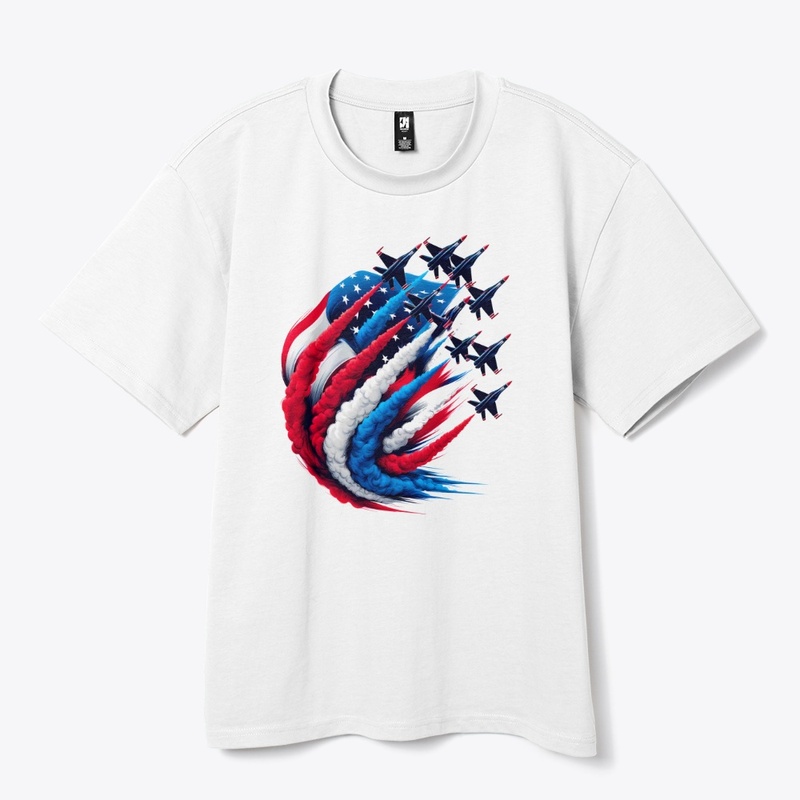 Red White Blue Jets Patriotic Military