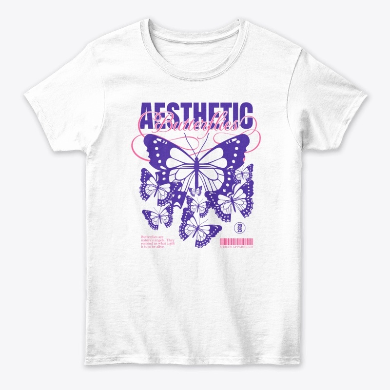 Aesthetic Butterfly Floral Graphic Merch