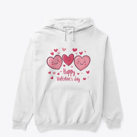 Valentine's Day, Hearts White T Shirt White T-Shirt Front