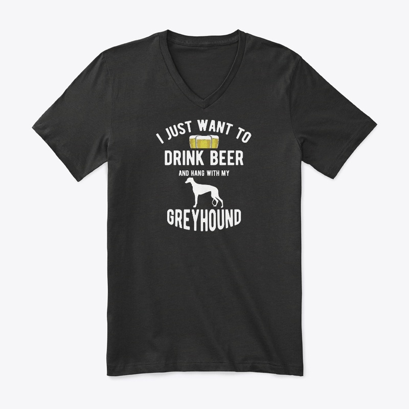 Grey Hound Dog And Beer Lover Puppy