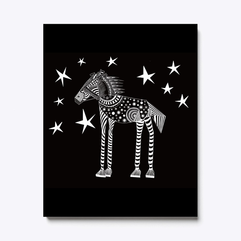 Doodle horse and stars...