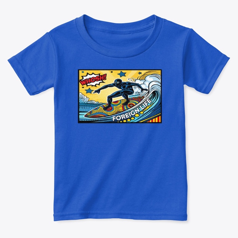 Foreign Life Comic Strip Hero Surfer