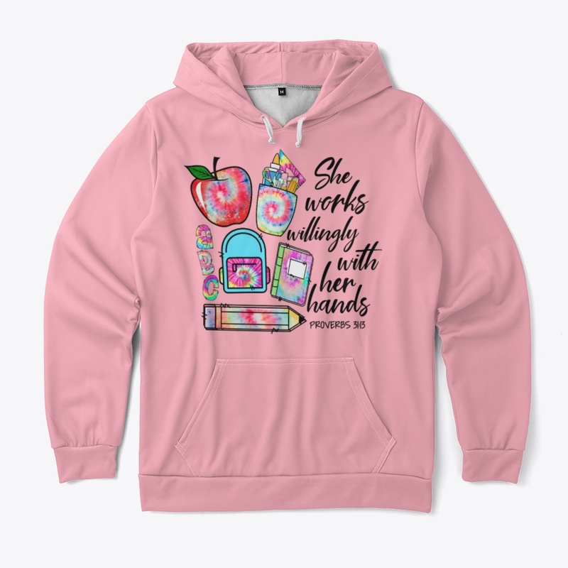 She work willingly text printed Hoodie