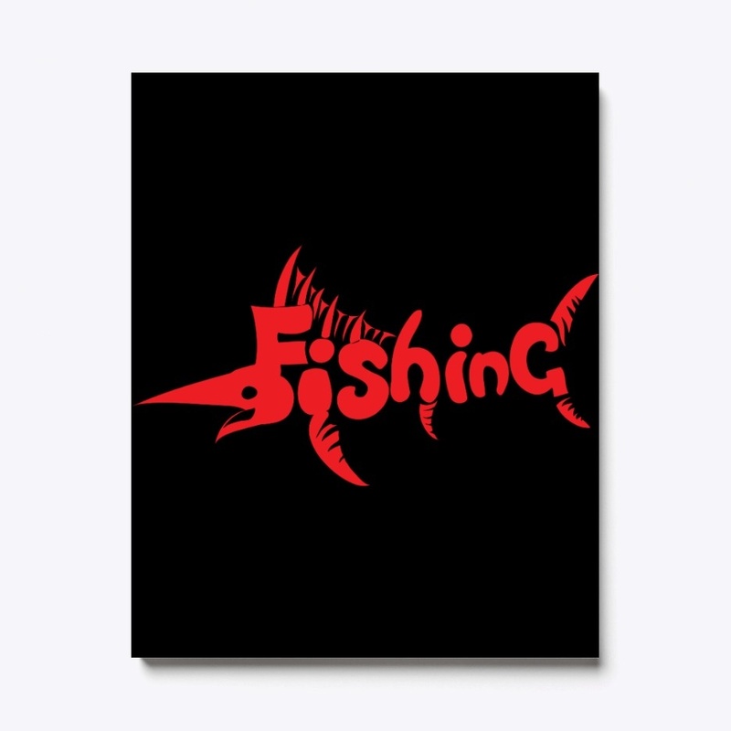 Red fishing funny logo