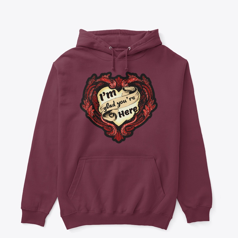 Baroque Heart hoodie in olde brick red
