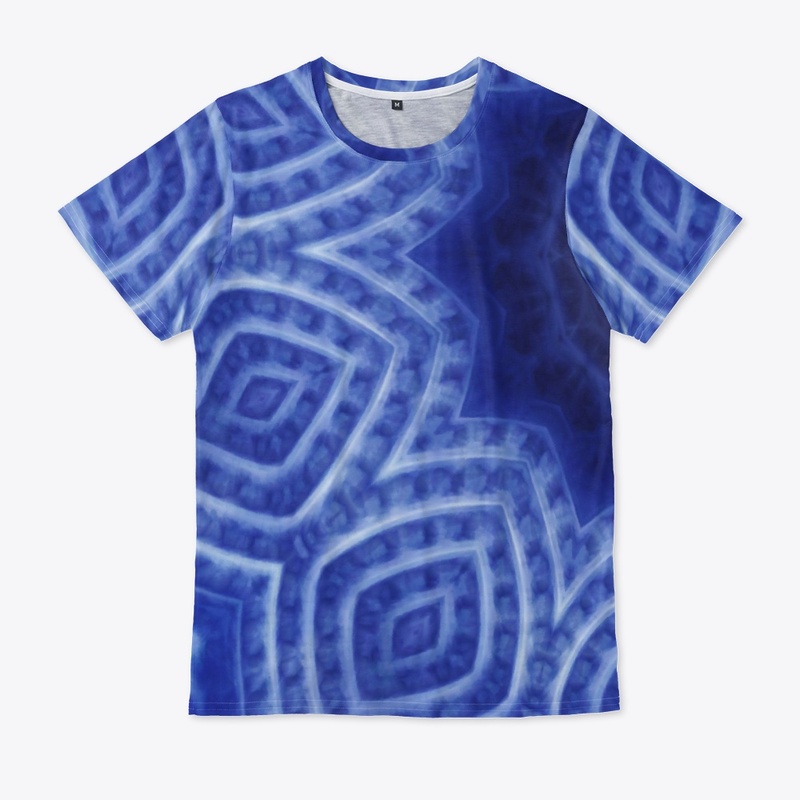 Blue and White Striped Kaleidoscope 