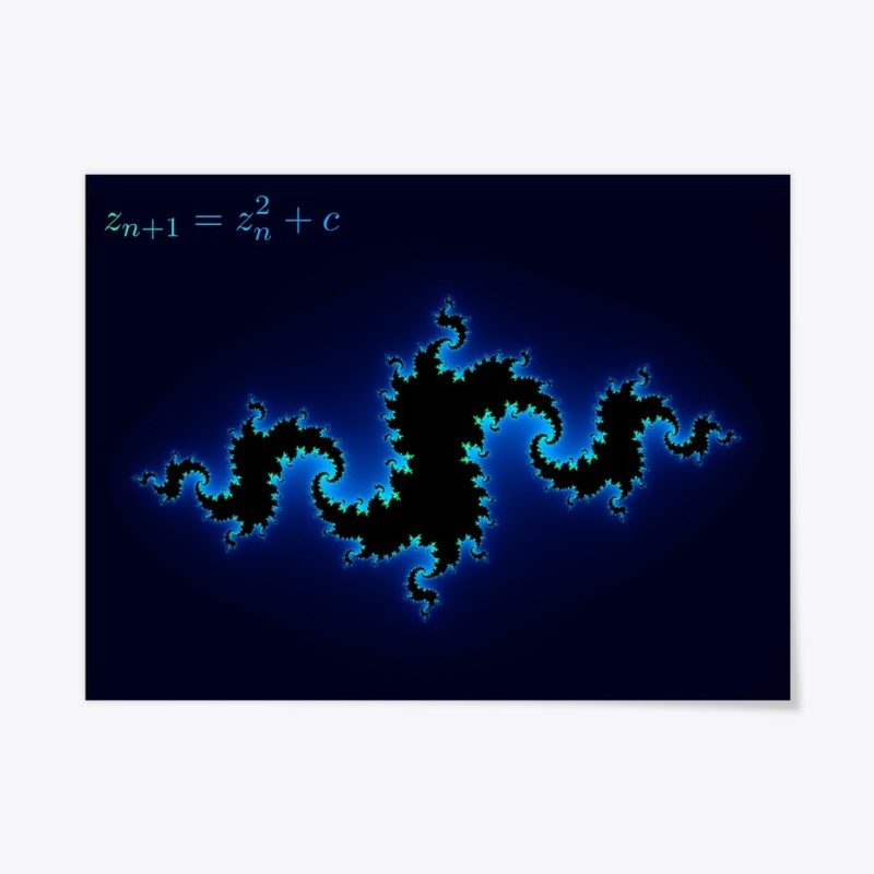 Julia Fractal Blue Color Coding
