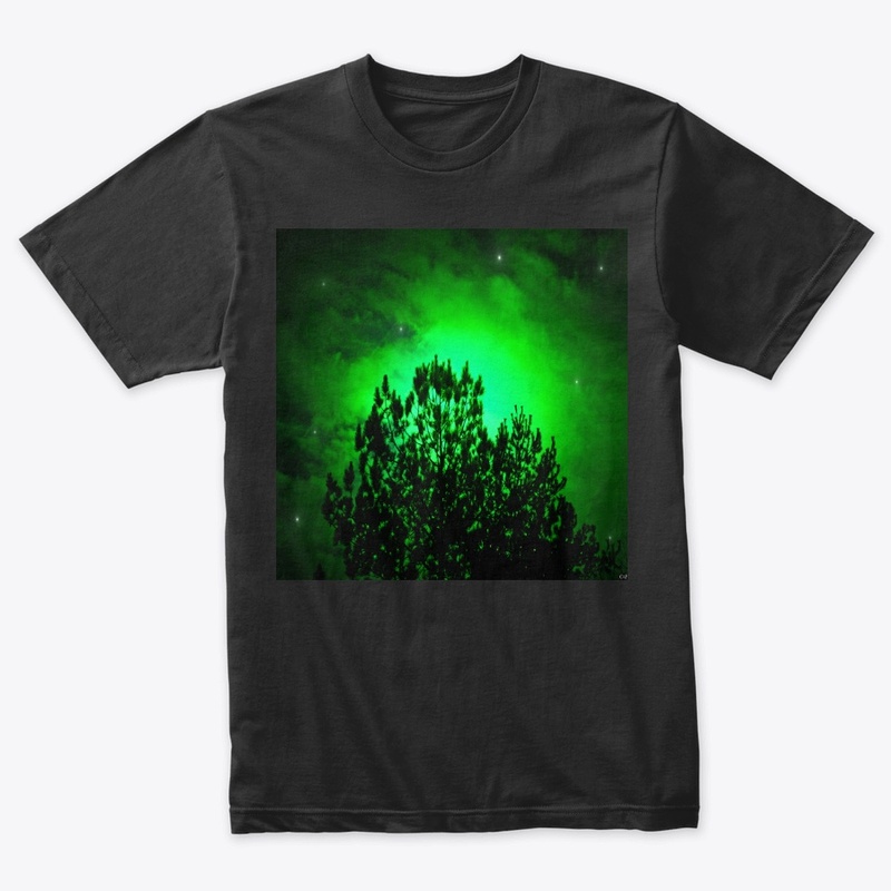 green tree glowing