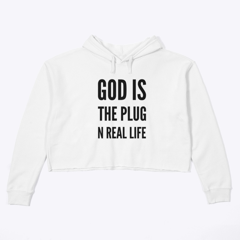 GOD Is The Plug Crop Hoodie