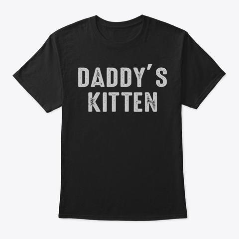 Mens Daddys Kitten T Shirt  Bondage Subm Black T-Shirt Front