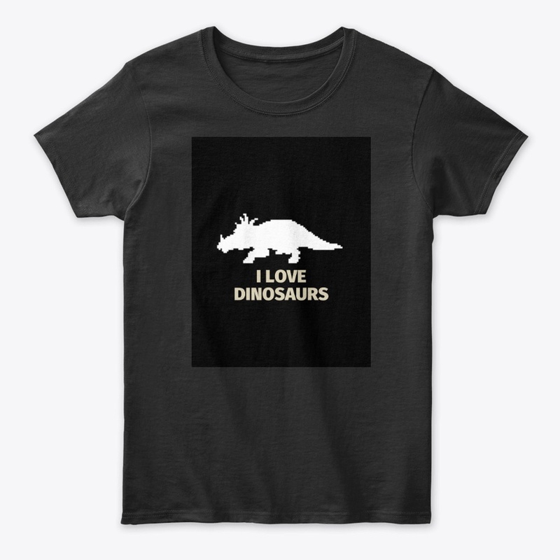Pixel Art Dinosaur 11 Black