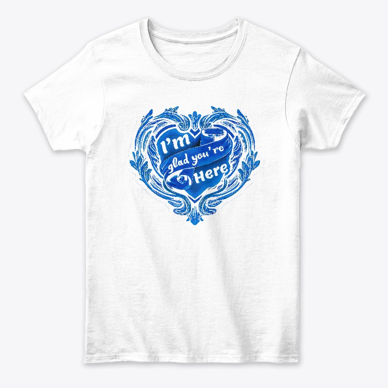 Baroque Heart womens tee pottery blue