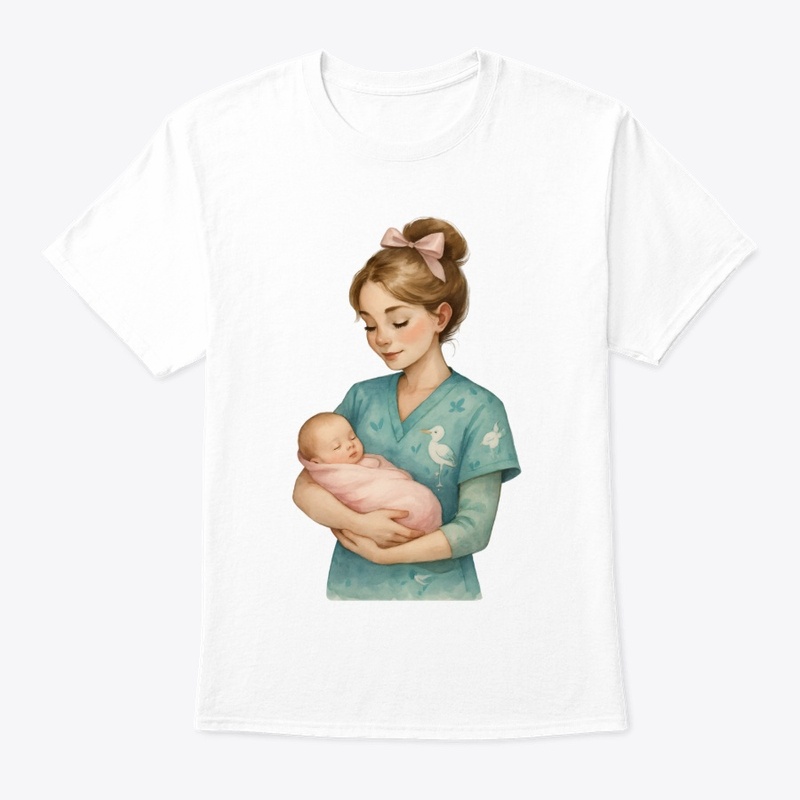 Nurturing Nurse and Baby Art