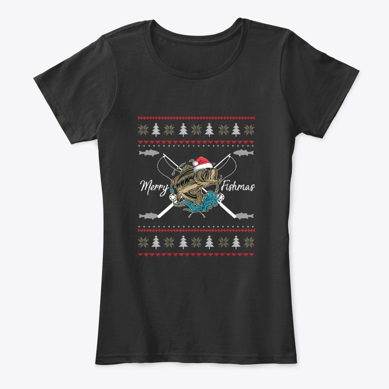 Ugly Christmas Merry Fishmas Fishing 