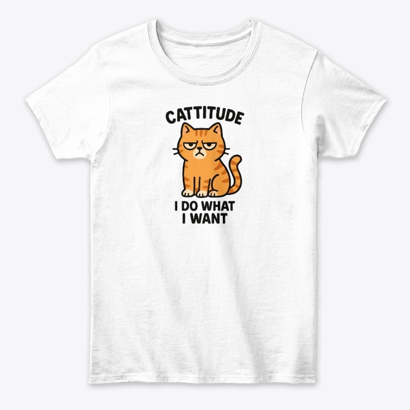 Cat Cartoon with Funny Cattitude Quote