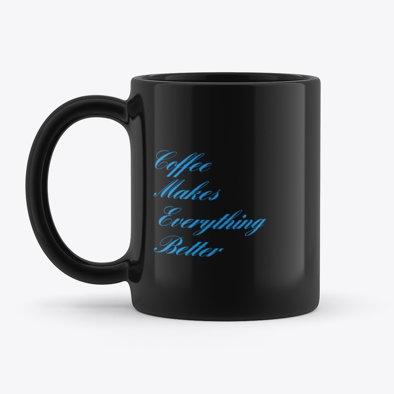 Black coffee mug