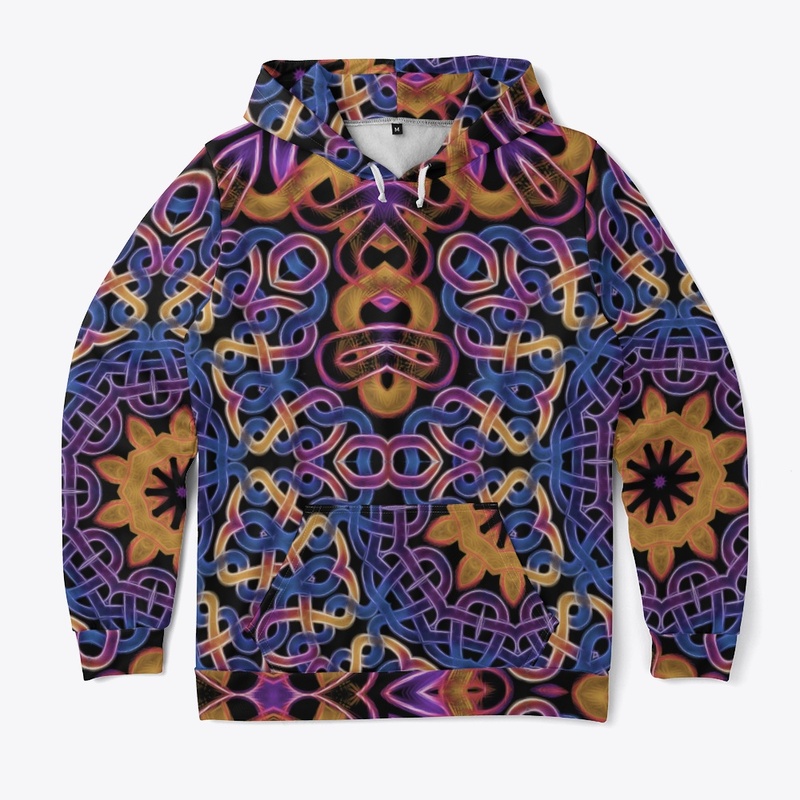 Blue Gold Celtic Knot Kaleidoscope