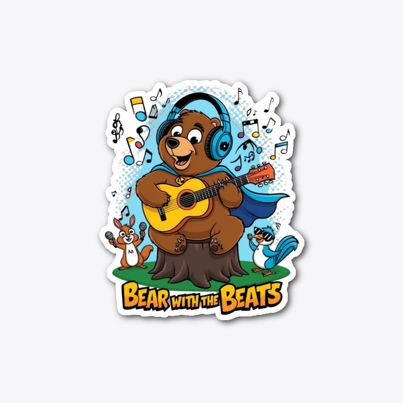 Funny Bear Playing Guitar 