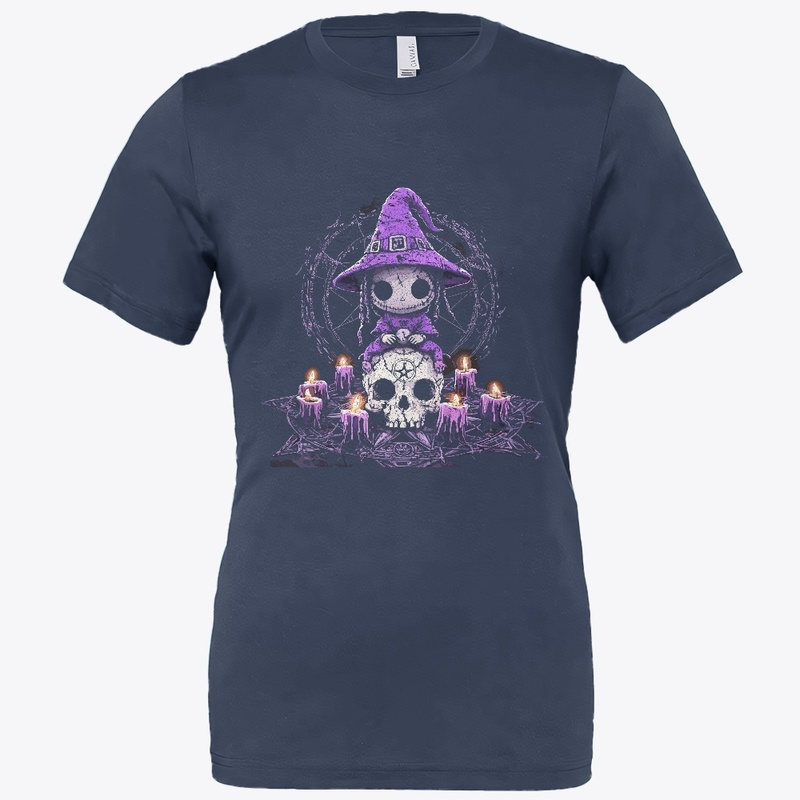 Cute Witch-Skull Halloween T-Shirt