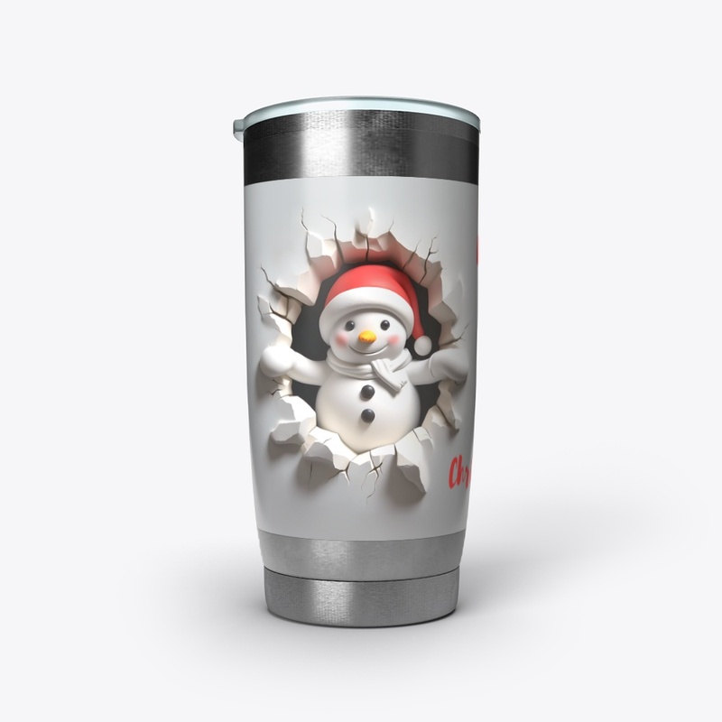 Merry Christmas Snowman in 3D