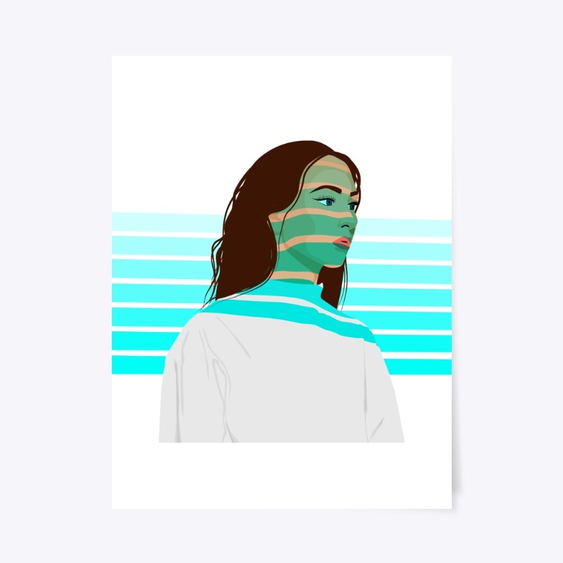 Monocromatic stripes - Neon blue