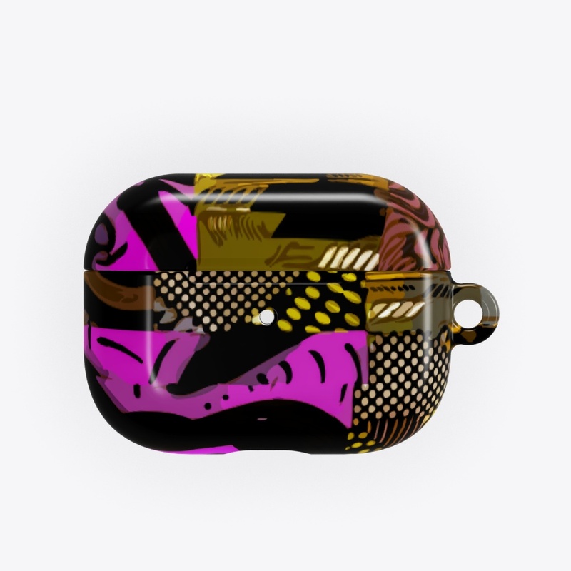 Pink Gold Glitched Pattern 